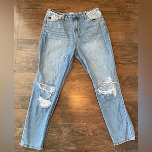 KanCan Distressed High Rise Mom Jeans Size 9/28